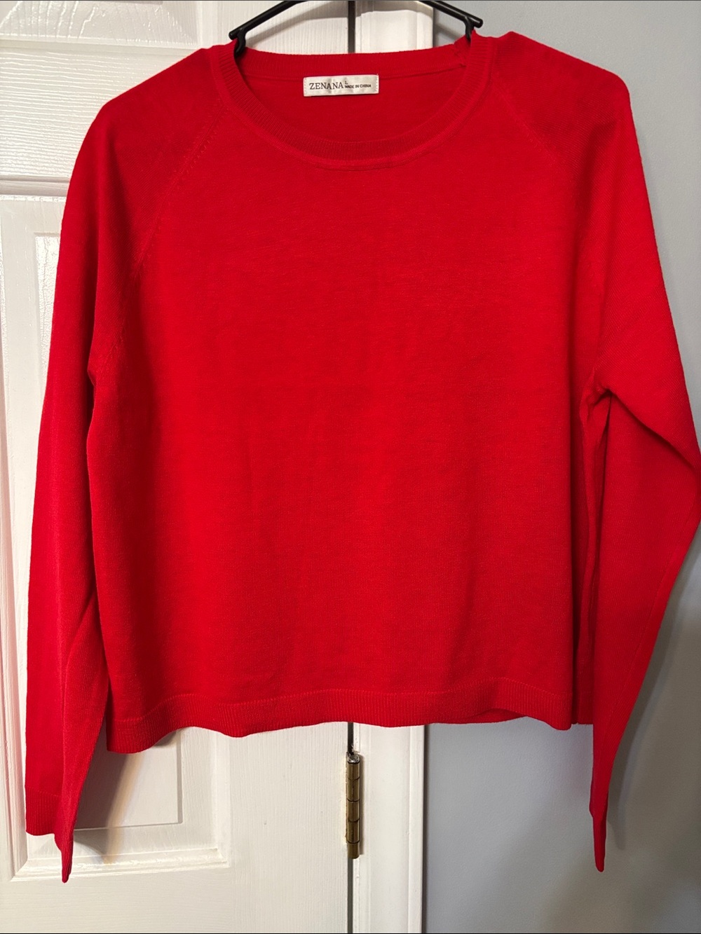 Zenana Outfitters Bright Red Crewneck Sweater
